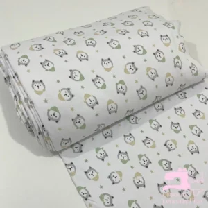 Algodón Jersey Gamuza 50/1 Estampado Diseño Lobito