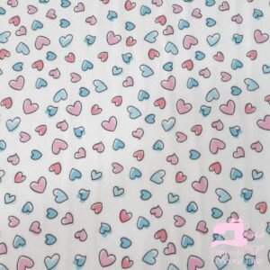 ALGODÓN LICRADO DISEÑO FULL CORAZONES TURQUEZA