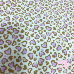 ALGODÓN JERSEY GAMUZA 50/1 ESTAMPADO PRINT LOVE LILA