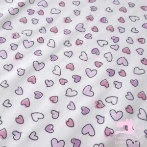 ALGODÓN LICRADO DISEÑO FULL CORAZONES LILA