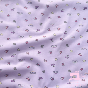 ALGODÓN LICRADO ESTAMPADO RAINBOW LOVE/LILA