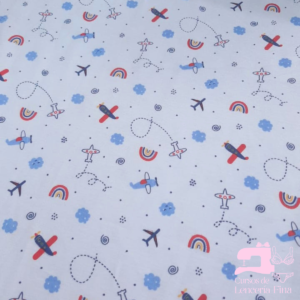 ALGODÓN JERSEY GAMUZA 50/1 ESTAMPADO AVIONES