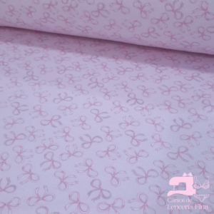 ALGODÓN LICRADO ESTAMPADO MINI BOWS PINK