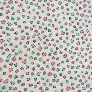 ALGODÓN LICRADO DISEÑO FULL CORAZONES TURQUESA