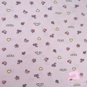 ALGODÓN LICRADO DISEÑO RAINBOW LOVE/LILA
