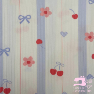 ALGODÓN JERSEY ACANALADO DISEÑO CHERRY LOVE