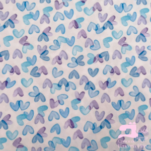 MICROFIBRA DISEÑO CORAZONES CELESTES