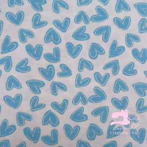 ALGODÓN LICRADO DISEÑO LOVE SKY BLUE