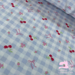 ALGODÓN LICRADO DISEÑO CHERRY COQUETTE