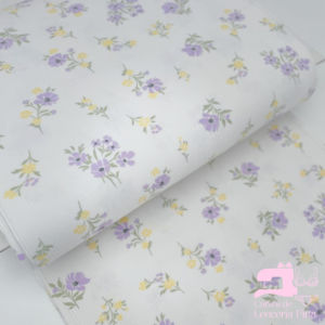 JERSEY ACANALADO DISEÑO FLOR DE LILA