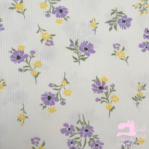 JERSEY ACANALADO DISEÑO FLOR DE LILA