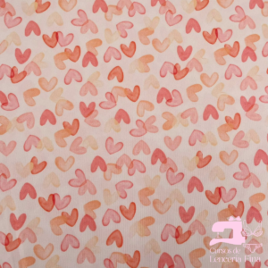 MICROFIBRA DISEÑO CORAZONES MELÓN